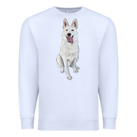 White Hand Drawing White Shepherd Premium Sweatshirt - RanaPortraitStore
