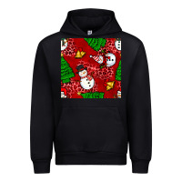 Black christmas snowman and trees seamless pattern Urban Hoodie - BundleAndBundleShop