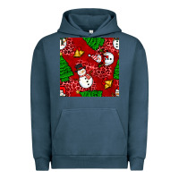 Pigment Midnight Navy christmas snowman and trees seamless pattern Urban Hoodie - BundleAndBundleShop