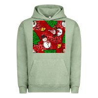 Pigment Oil Green christmas snowman and trees seamless pattern Urban Hoodie - BundleAndBundleShop