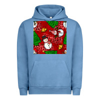 Pigment Pebble Blue christmas snowman and trees seamless pattern Urban Hoodie - BundleAndBundleShop
