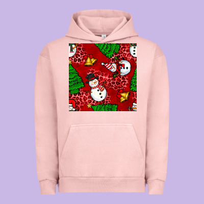 Christmas Snowman And Trees Seamless Pattern Urban Hoodie Designed By Bundleandbundleshop