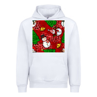 White christmas snowman and trees seamless pattern Urban Hoodie - BundleAndBundleShop