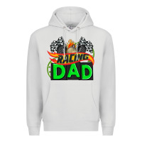 Dove Grey racing dad with racing oto equipment Premium Hoodie - AdoDesignShop