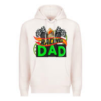 Pale Pink racing dad with racing oto equipment Premium Hoodie - AdoDesignShop