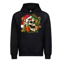 Black christmas skull and gift Urban Hoodie - AdoDesignShop