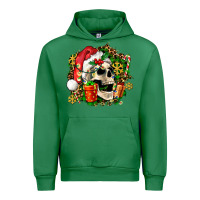 Emerald christmas skull and gift Urban Hoodie - AdoDesignShop