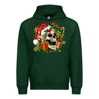 Forest Green christmas skull and gift Urban Hoodie - AdoDesignShop