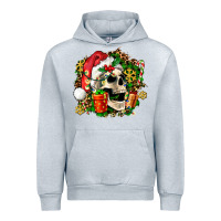 Heather Grey christmas skull and gift Urban Hoodie - AdoDesignShop