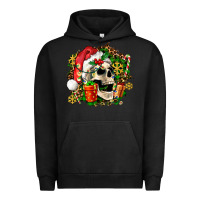 Pigment Black christmas skull and gift Urban Hoodie - AdoDesignShop