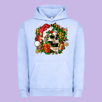 Christmas Skull And Gift Urban Hoodie Designed By Adodesignshop