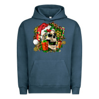 Pigment Midnight Navy christmas skull and gift Urban Hoodie - AdoDesignShop