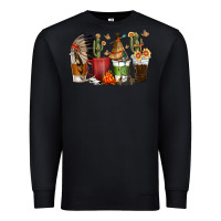 Black coffee cups indian headdress Premium Sweatshirt - texasbilliewilder