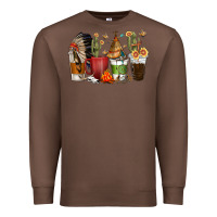 Chestnut coffee cups indian headdress Premium Sweatshirt - texasbilliewilder