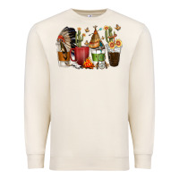 Sandshell coffee cups indian headdress Premium Sweatshirt - texasbilliewilder