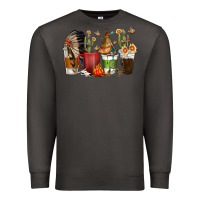 Smoke coffee cups indian headdress Premium Sweatshirt - texasbilliewilder