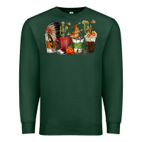 Sports Green coffee cups indian headdress Premium Sweatshirt - texasbilliewilder