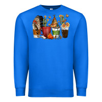 True Royal coffee cups indian headdress Premium Sweatshirt - texasbilliewilder