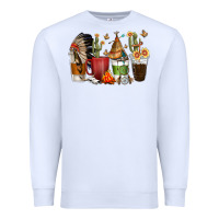 White coffee cups indian headdress Premium Sweatshirt - texasbilliewilder