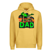 Antique Gold racing dad with racing motorcycle Premium Hoodie - AdoDesignShop