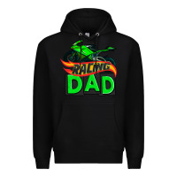 Black racing dad with racing motorcycle Premium Hoodie - AdoDesignShop