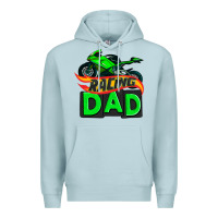 Blue Mist racing dad with racing motorcycle Premium Hoodie - AdoDesignShop