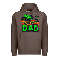 Coffee racing dad with racing motorcycle Premium Hoodie - AdoDesignShop