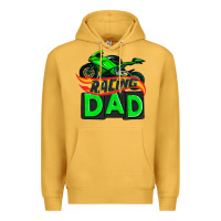Mustard racing dad with racing motorcycle Premium Hoodie - AdoDesignShop