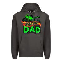 Smoke racing dad with racing motorcycle Premium Hoodie - AdoDesignShop