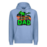 Colony Blue racing dad with racing motorcycle Premium Hoodie - AdoDesignShop