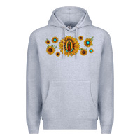 Heather Grey sunflower lady of guadalupe Premium Hoodie - JahusDesignShop