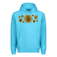 Ocean Blue sunflower lady of guadalupe Premium Hoodie - JahusDesignShop