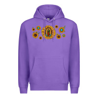 Purple sunflower lady of guadalupe Premium Hoodie - JahusDesignShop