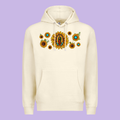 Sunflower Lady Of Guadalupe Premium Hoodie Designed By Jahusdesignshop