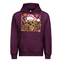 Mauve Wine pink christmas skeleton Urban Hoodie - AdoDesignShop