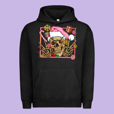 Pink Christmas Skeleton Urban Hoodie Designed By Adodesignshop
