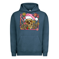 Pigment Midnight Navy pink christmas skeleton Urban Hoodie - AdoDesignShop