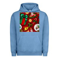Pigment Pebble Blue christmas snow globe seamless pattern Urban Hoodie - BundleAndBundleShop