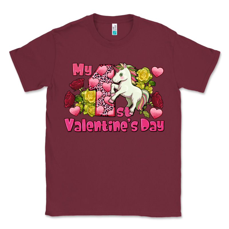 My First Valentine's Day Unicorn Classic Tee by FaDigitalArtStudio | Teevron