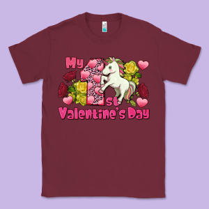 My First Valentine's Day Unicorn Classic Tee Designed By Fadigitalartstudio