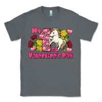 Charcoal Heather My first valentine's day unicorn Classic Tee - FaDigitalArtStudio
