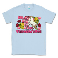 Dusty Blue My first valentine's day unicorn Classic Tee - FaDigitalArtStudio