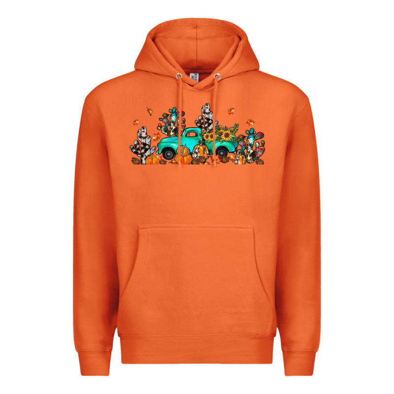 Fall Cactus Pumpkin Truck Premium Hoodie by JahusDesignShop | Teevron