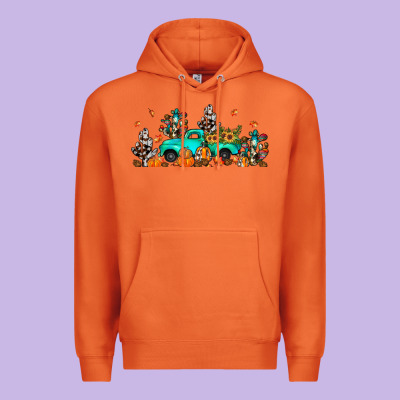 Fall Cactus Pumpkin Truck Premium Hoodie Designed By Jahusdesignshop