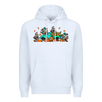 White fall cactus pumpkin truck Premium Hoodie - JahusDesignShop