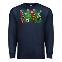 Navy christmas trees with tennis Premium Sweatshirt - Zillion Design Studio