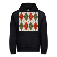 Black christmas diamond plaid seamless pattern Urban Hoodie - BundleAndBundleShop