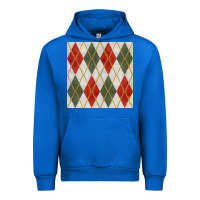 Cobalt christmas diamond plaid seamless pattern Urban Hoodie - BundleAndBundleShop