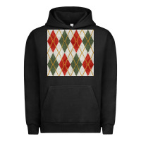 Pigment Black christmas diamond plaid seamless pattern Urban Hoodie - BundleAndBundleShop