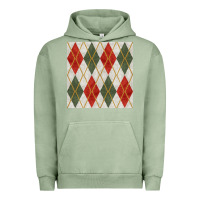 Pigment Oil Green christmas diamond plaid seamless pattern Urban Hoodie - BundleAndBundleShop
